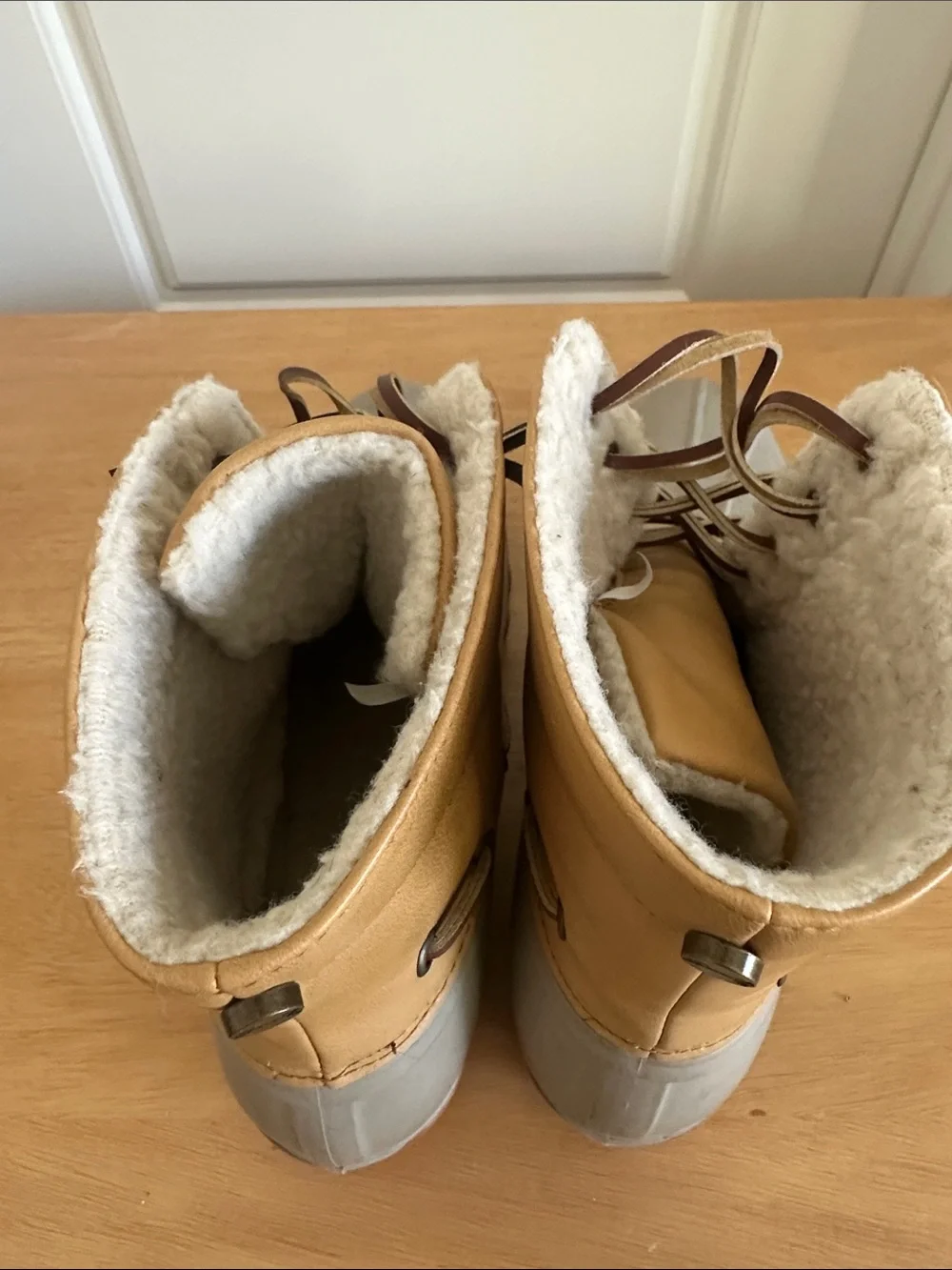 Seven7 Tan and Gray Women's Winter Rain Duck Boots